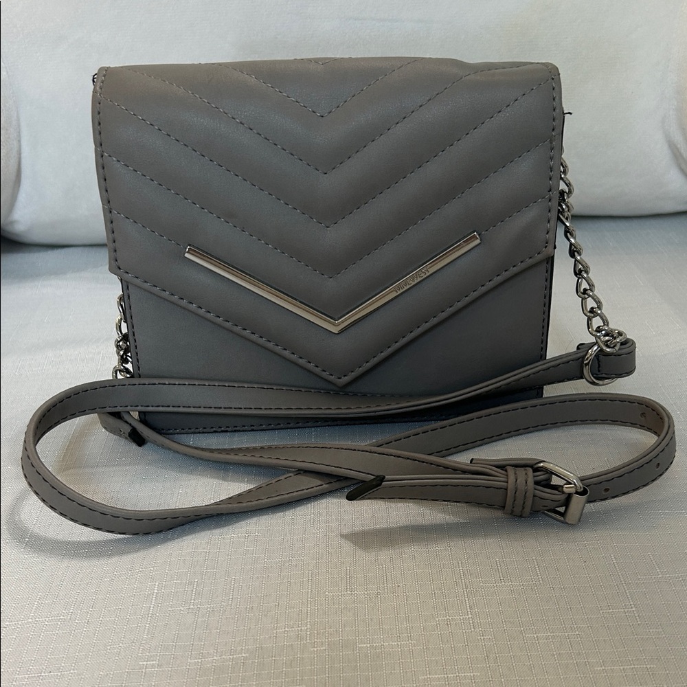 Nine West Charcoal Chevron Crossbody Bag
